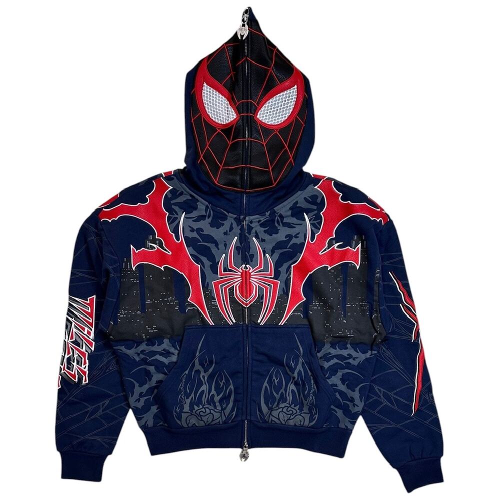 Civil Regime X Spider-Man Miles Morales Leather Accent Full Zip Hoodie